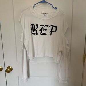 Taylor Swift REP cropped distressed sweatshirt